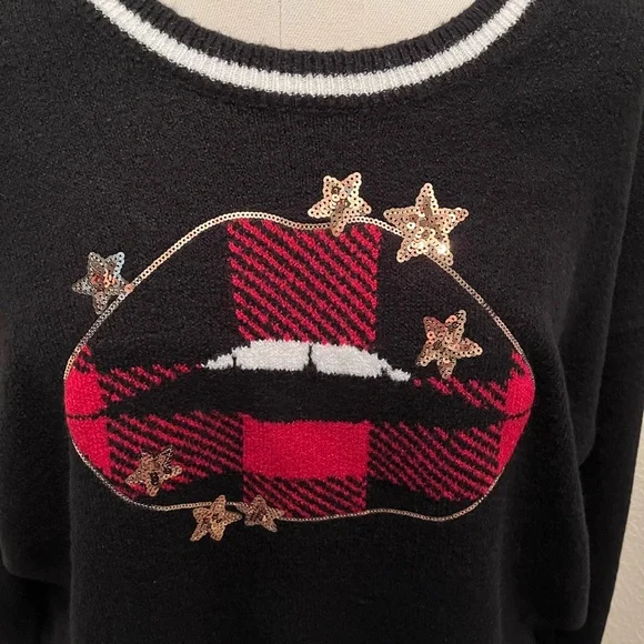 Black Star Lips Crew Torrid Pullover Sweater Size 3X New With Tags - Picture 3 of 3